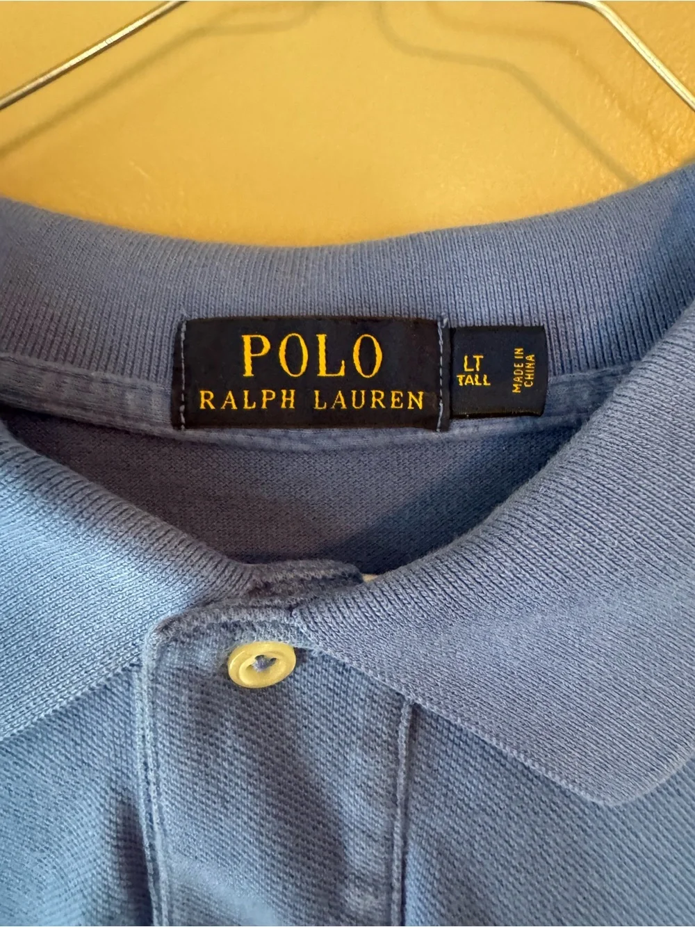 Ralph Lauren Light Blue Polo with Green Pony Embroidery